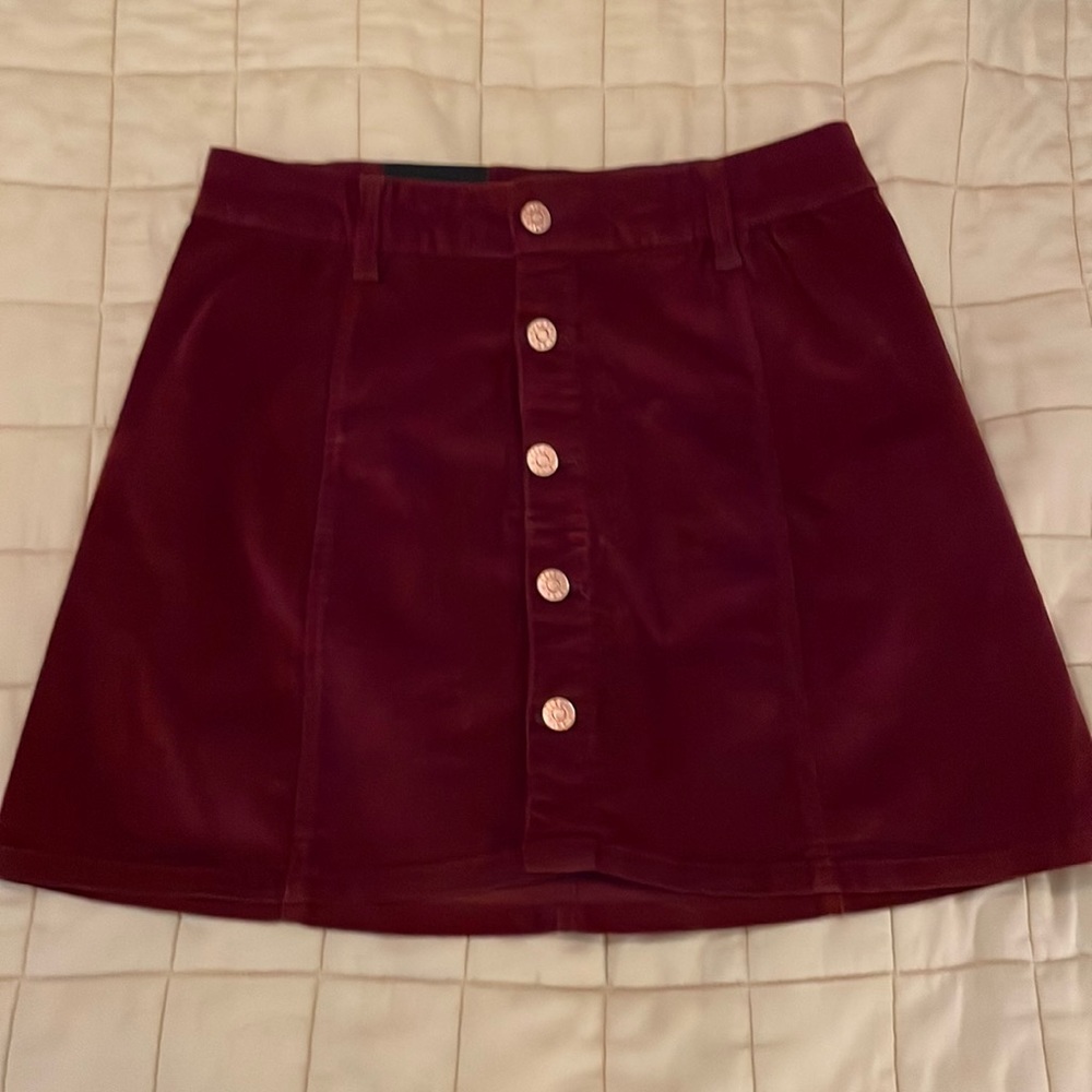 Burgundy A-Line Corduroy Skirt NWT